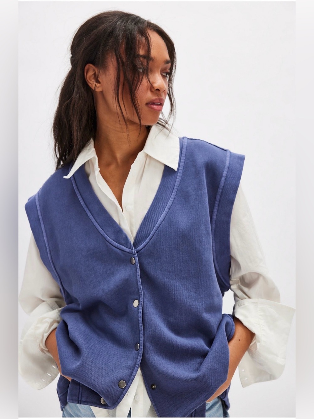Free People Life Clothing Co. Bobby Vest in Navy
